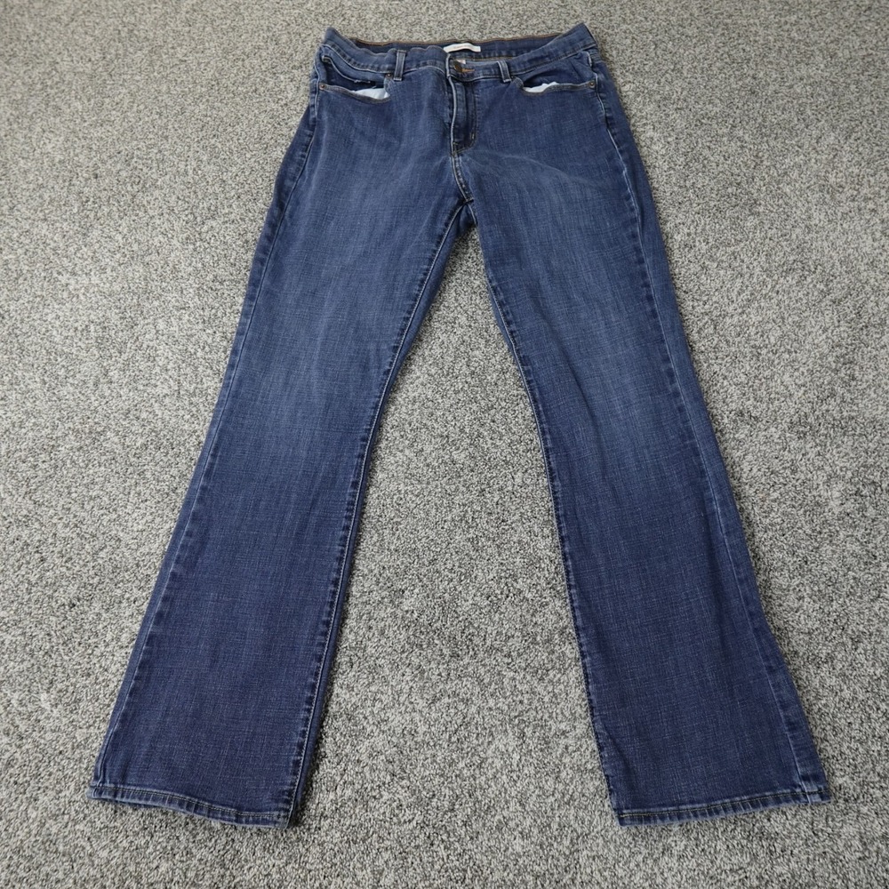 Levis Jeans Womens 12 Dark Blue Denim Pants Classic Boot Outdoor Workwear Faded